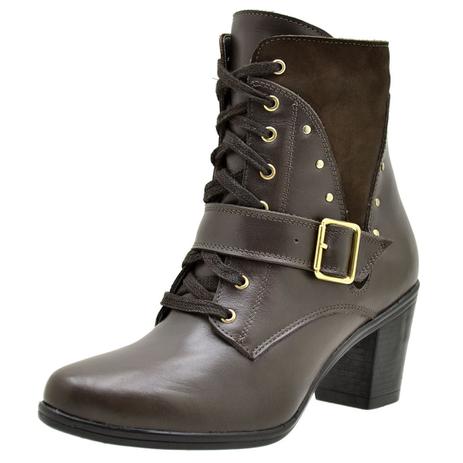 coturno feminino marrom salto