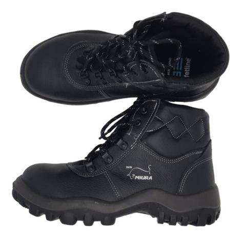 Coturno Segurança Miura 4855 GL Couro Liso Preta Bico PVC Safetline - Sapato  de Segurança - Magazine Luiza
