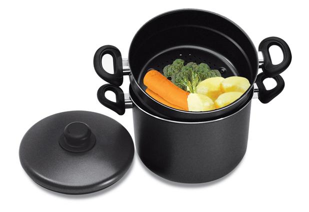 Cozi-Vapore 22cm Antiaderente Paris - Tramontina (Cód.5588) Menor preço em Cozi-Vapore 22cm Antiaderente Paris - Tramontina (Cód.5588)