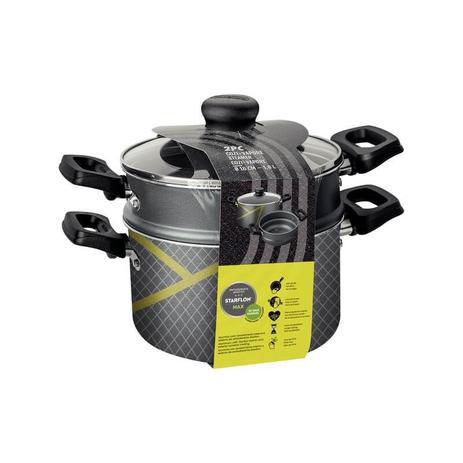 Cozi-vapore Tramontina Power Up em alumínio com revestimento interno e externo em antiaderente Menor preço em Cozi-vapore Tramontina Power Up em alumínio com revestimento interno e externo em antiaderente