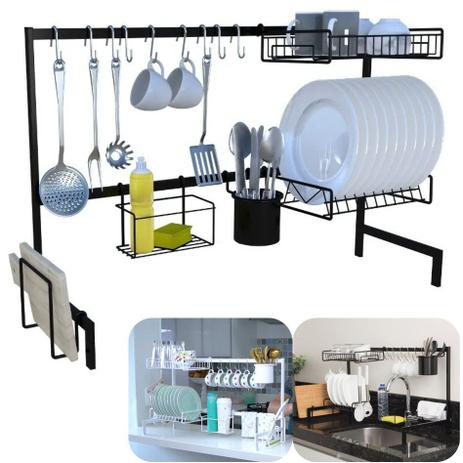 Cozinha Autosustentável Modular 20Pçs Escorredor Gancho Utensílio Elegance Preto - Dicarlo Menor preço em Cozinha Autosustentável Modular 20Pçs Escorredor Gancho Utensílio Elegance Preto - Dicarlo