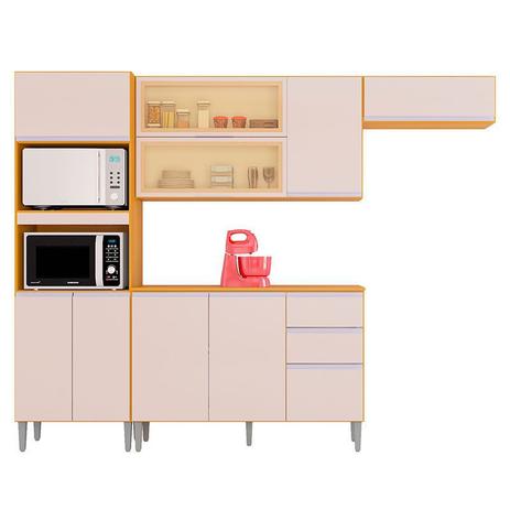 Cozinha Compacta 10 Portas e 2 Gaveta c/ Balcão Aline-Poquema Menor preço em Cozinha Compacta 10 Portas e 2 Gaveta c/ Balcão Aline-Poquema