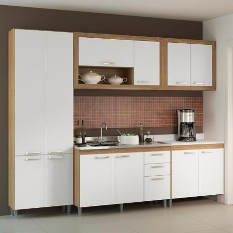 Cozinha Compacta 12 Portas Sem Tampo Com Balcão 5710 Branco/Argila - Multi móveis Menor preço em Cozinha Compacta 12 Portas Sem Tampo Com Balcão 5710 Branco/Argila - Multi móveis