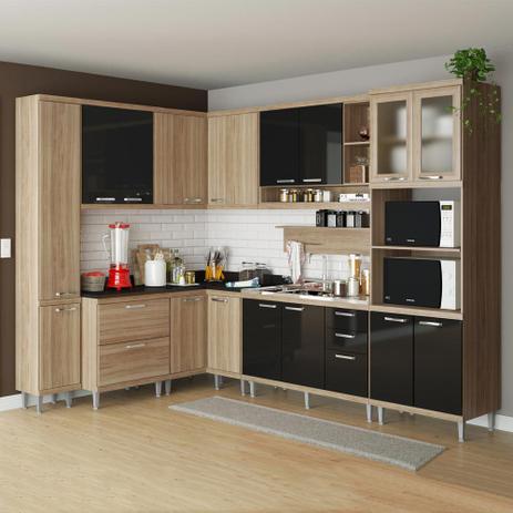 Cozinha Compacta 16 Portas 5 Gavetas Sicília 5802 Preto/Argila - Multimóveis é ruim? Cozinha Compacta 16 Portas 5 Gavetas Sicília 5802 Preto/Argila - Multimóveis é boa?