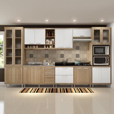 Cozinha Compacta 17 Portas para Pia e Cooktop 5806 Branco/Argila ...