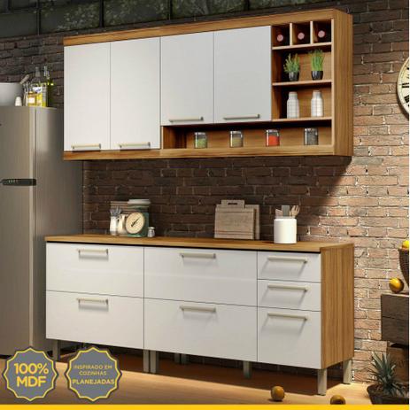 Cozinha Compacta 4 Peças em MDF Burguesa Nesher Menor preço em Cozinha Compacta 4 Peças em MDF Burguesa Nesher