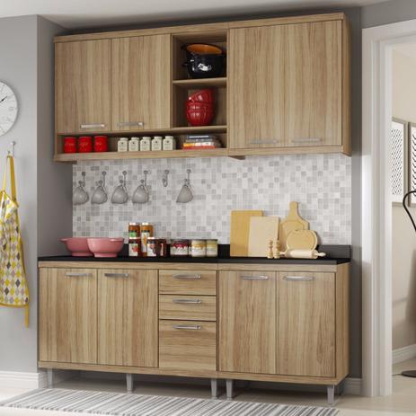 Cozinha Compacta 4 Peças Sicília S10T Multimóveis Argila Menor preço em Cozinha Compacta 4 Peças Sicília S10T Multimóveis Argila