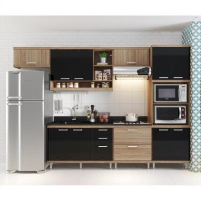 Cozinha compacta - aéreos, armário para forno/micro-ondas e balcões para pia/cooktop - argila/preto - Multimóveis é ruim? Cozinha compacta - aéreos, armário para forno/micro-ondas e balcões para pia/cooktop - argila/preto - Multimóveis é boa?
