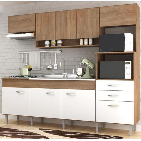 Cozinha Compacta Anita 09 Portas 02 Gavetas Forno Elétrico Microondas Cooktop Amêndoa/Branco IRM Menor preço em Cozinha Compacta Anita 09 Portas 02 Gavetas Forno Elétrico Microondas Cooktop Amêndoa/Branco IRM