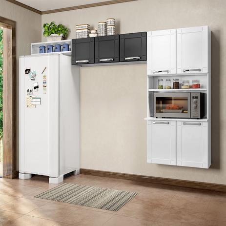 Cozinha Compacta Bertolini Múltipla 7 Portas Branca E Preta Menor preço em Cozinha Compacta Bertolini Múltipla 7 Portas Branca E Preta