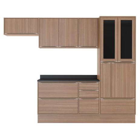 Cozinha Compacta Calábria 7 Peças 10 Portas Nogueira Multimóveis Menor preço em Cozinha Compacta Calábria 7 Peças 10 Portas Nogueira Multimóveis