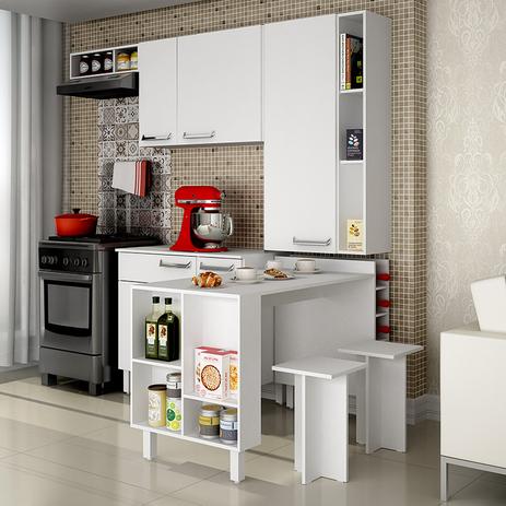 Cozinha compacta com mesa e bancos Decari 07 - Palmeira Menor preço em Cozinha compacta com mesa e bancos Decari 07 - Palmeira
