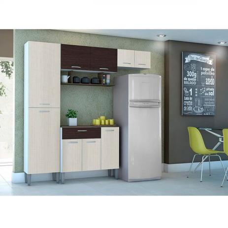 Cozinha Compacta Cris 4 peças 9 Portas 1 gaveta em MDP Kits Paraná Menor preço em Cozinha Compacta Cris 4 peças 9 Portas 1 gaveta em MDP Kits Paraná