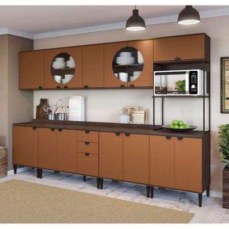 Cozinha Compacta Deli 14 PT 3 GV Jacarandá e Terracota - Kappesberg é ruim? Cozinha Compacta Deli 14 PT 3 GV Jacarandá e Terracota - Kappesberg é boa?