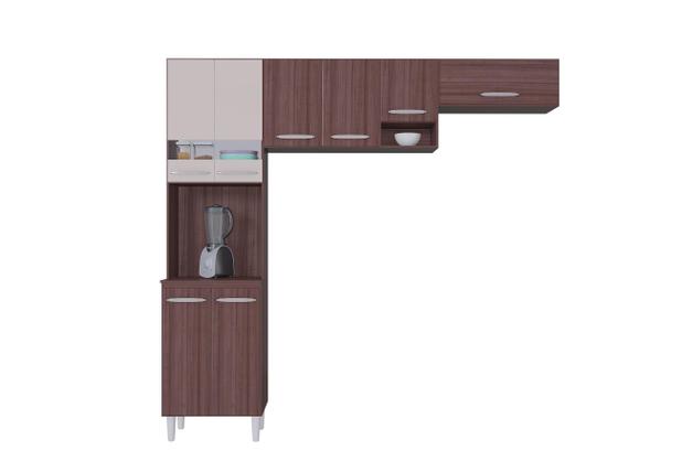 Cozinha Compacta Isadora 8 Portas Capuccino / Offwhite - Poquema Menor preço em Cozinha Compacta Isadora 8 Portas Capuccino / Offwhite - Poquema