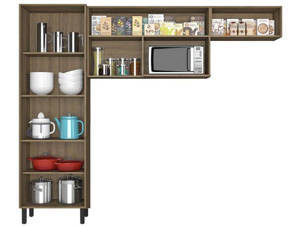 Cozinha Compacta Itatiaia Madeira Lya - Nicho para Micro-ondas 5 Portas