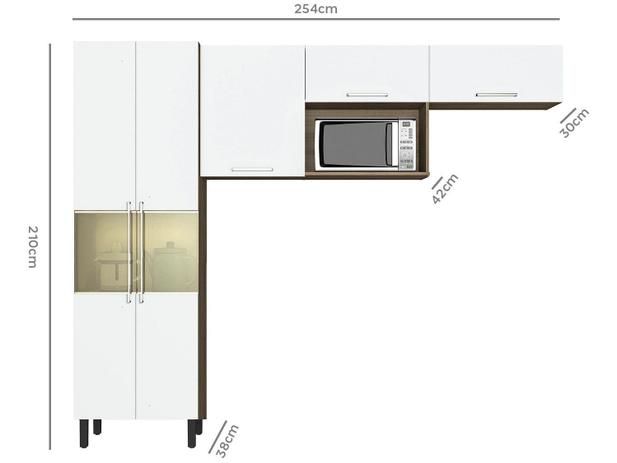 Cozinha Compacta Itatiaia Madeira Lya - Nicho para Micro-ondas 5 Portas