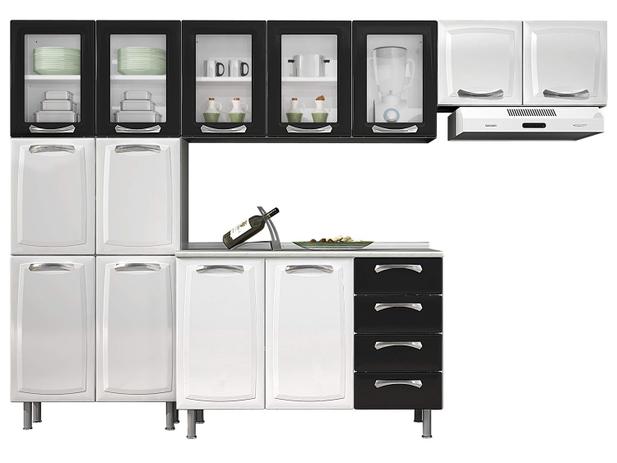 Cozinha Compacta Itatiaia Premium com Balcão - 13 Portas 4 Gavetas Aço