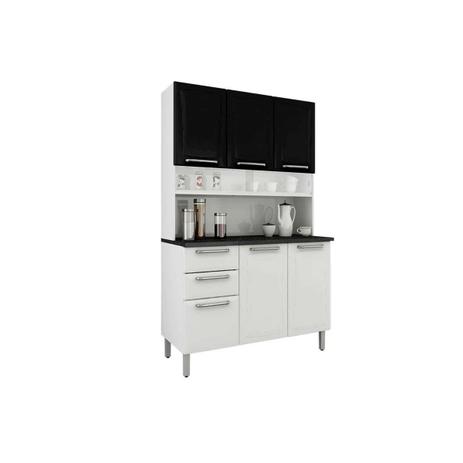 Cozinha Compacta Itatiaia Regina I3g2-120 Branco/Preto Menor preço em Cozinha Compacta Itatiaia Regina I3g2-120 Branco/Preto