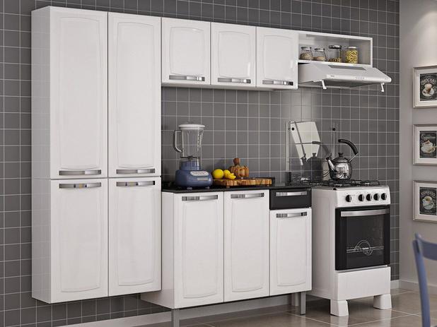 Cozinha Compacta Itatiaia Rose - 7 Portas Aço + Balcão com Tampo 3 Portas 1 Gaveta