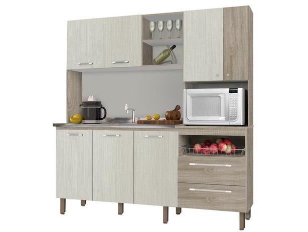 Cozinha Compacta Jade Sem Tampo Arena/Nogal - Kits Paraná - Kits parana Menor preço em Cozinha Compacta Jade Sem Tampo Arena/Nogal - Kits Paraná - Kits parana