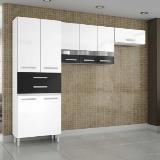 Cozinha compacta julia com paneleiro duplo e armário aéreo - sem balcão - branco/preto - Fellicci Menor preço em Cozinha compacta julia com paneleiro duplo e armário aéreo - sem balcão - branco/preto - Fellicci