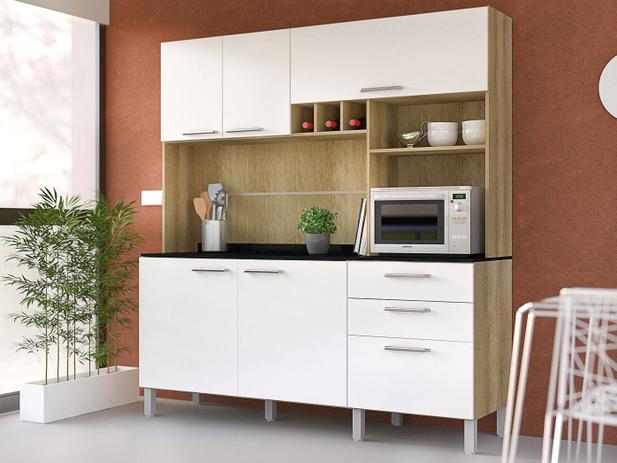 Menor preço em Cozinha Compacta Luciane July com Balcão - Nicho para Forno 6 Portas 2 Gavetas