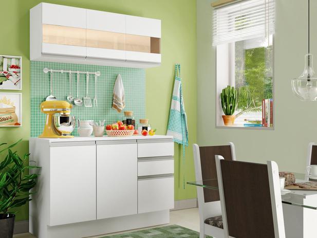 Cozinha Compacta Madesa Smart G20071 - com Balcão 6 Portas 2 Gavetas 100% MDF Menor preço em Cozinha Compacta Madesa Smart G20071 - com Balcão 6 Portas 2 Gavetas 100% MDF