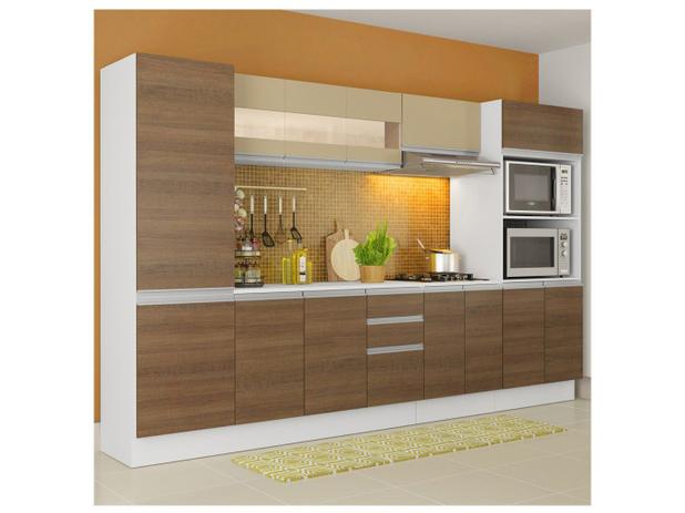 Cozinha Compacta Madesa Smart G20074097G - com Balcão 14 Portas 2 Gavetas 100% MDF