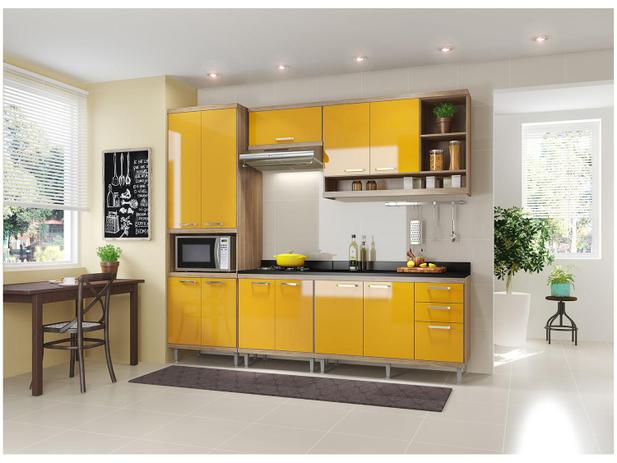 Cozinha Compacta Multimóveis Sicília 5811 - com Balcão Nicho para Micro-ondas 11 Portas Menor preço em Cozinha Compacta Multimóveis Sicília 5811 - com Balcão Nicho para Micro-ondas 11 Portas