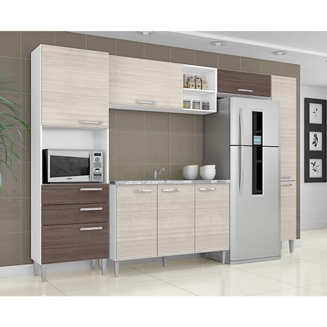 Cozinha Compacta Natalia Com Tampo - Amêndoa/Capuccino - Poquema Menor preço em Cozinha Compacta Natalia Com Tampo - Amêndoa/Capuccino - Poquema