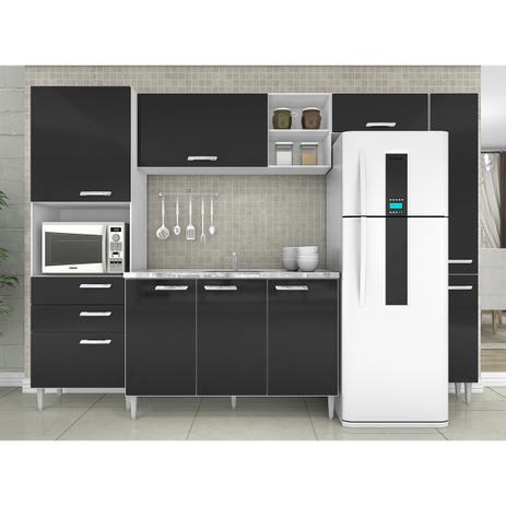 Cozinha Compacta Natalia com Tampo - Preto - Poquema Menor preço em Cozinha Compacta Natalia com Tampo - Preto - Poquema