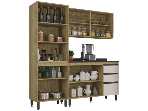 Cozinha Compacta SMP Viena com Balcão 8 Portas - 3 Gavetas