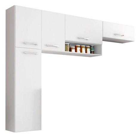 Cozinha Compacta Suspensa Anita 05 Portas Branco - Poquema Menor preço em Cozinha Compacta Suspensa Anita 05 Portas Branco - Poquema