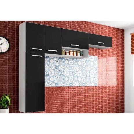 Cozinha Compacta Suspensa Anita 05 Portas Preto - Poquema Menor preço em Cozinha Compacta Suspensa Anita 05 Portas Preto - Poquema