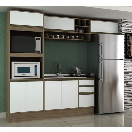 Cozinha Completa 4 Peças 7 Portas com Nichos Safira Siena Móveis Menor preço em Cozinha Completa 4 Peças 7 Portas com Nichos Safira Siena Móveis