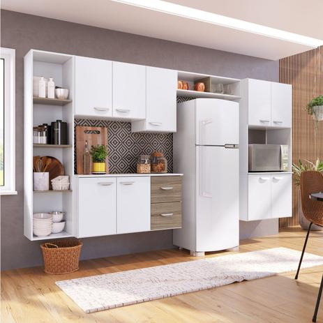 Cozinha Completa 5 Peças 5 Portas Anabela com Paneleiro Duplo Suspenso Anita Yescasa Branco/Nogueira Menor preço em Cozinha Completa 5 Peças 5 Portas Anabela com Paneleiro Duplo Suspenso Anita Yescasa Branco/Nogueira