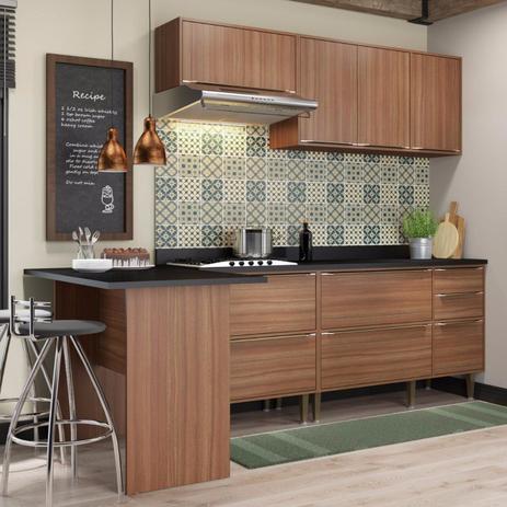 Cozinha Completa 6 Módulos 7 Portas Calábria Multimóveis Nogueira é ruim? Cozinha Completa 6 Módulos 7 Portas Calábria Multimóveis Nogueira é boa?