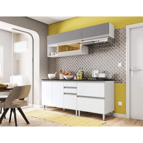 Cozinha Completa 6 Peças Evidence Poliman Móveis Branco Menor preço em Cozinha Completa 6 Peças Evidence Poliman Móveis Branco