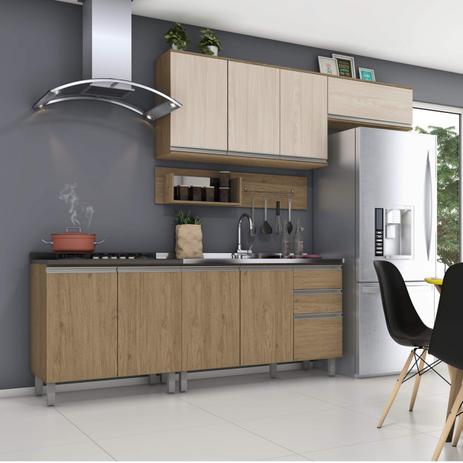 Cozinha Completa Balcão com Tampo para Cooktop e Painel 5 Peças Kely Siena Móveis Rústico/Avelã Menor preço em Cozinha Completa Balcão com Tampo para Cooktop e Painel 5 Peças Kely Siena Móveis Rústico/Avelã