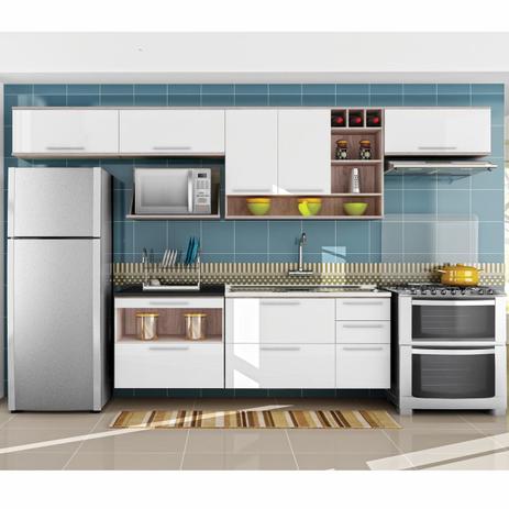 Cozinha Completa com Balcão 7 Peças Class Nesher Móveis Branco/Madeirado é boa?
