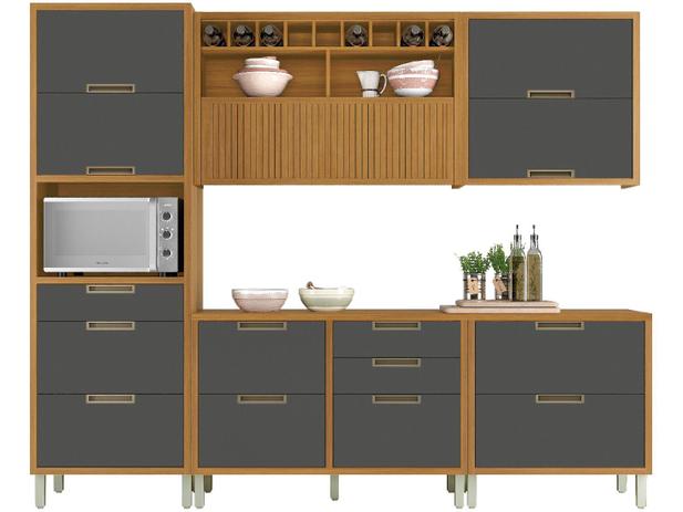 Cozinha Completa Cozinhas Nesher Imperatriz - com Balcão Nicho para Micro-ondas 7 Portas Menor preço em Cozinha Completa Cozinhas Nesher Imperatriz - com Balcão Nicho para Micro-ondas 7 Portas