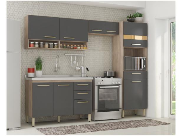 Cozinha Completa Demóbile Dama Miss com Balcão - Nicho para Micro-ondas 9 Portas 3 Gavetas Menor preço em Cozinha Completa Demóbile Dama Miss com Balcão - Nicho para Micro-ondas 9 Portas 3 Gavetas