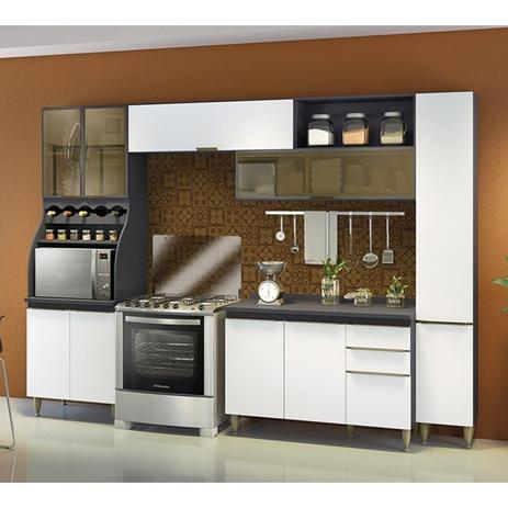 Cozinha Completa Modulada 05 Peças Decore Grafite Branco Henn Menor preço em Cozinha Completa Modulada 05 Peças Decore Grafite Branco Henn