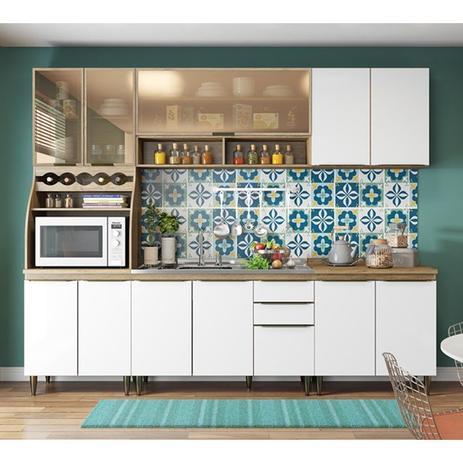 Cozinha Completa Modulada 05 Peças Decore Rustico Branco Henn Menor preço em Cozinha Completa Modulada 05 Peças Decore Rustico Branco Henn