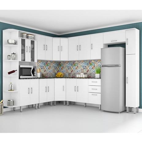 Cozinha Completa Modulada 10 Modulos Suiça Branca Poliman Menor preço em Cozinha Completa Modulada 10 Modulos Suiça Branca Poliman