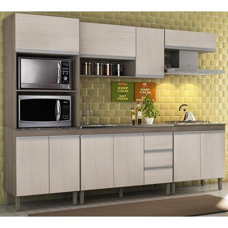 Cozinha Completa Modulada Malbec Avelã 05 Peças 7650 PT Móveis Menor preço em Cozinha Completa Modulada Malbec Avelã 05 Peças 7650 PT Móveis