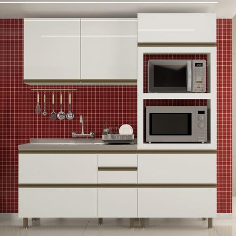 Cozinha Completa Modulada Vitória Ravena 3 Peças com Luzes LED MDF K107L Dalla Costa Menor preço em Cozinha Completa Modulada Vitória Ravena 3 Peças com Luzes LED MDF K107L Dalla Costa