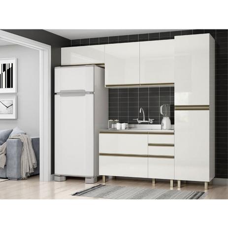 Cozinha Completa Modulada Vitória Vestone 4 Peças em MDF OffWhite Dalla Costa Menor preço em Cozinha Completa Modulada Vitória Vestone 4 Peças em MDF OffWhite Dalla Costa