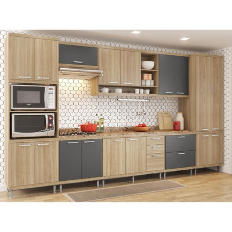 Cozinha Completa Multimóveis com 9 peças Sicília 5833 Argila/Grafite Menor preço em Cozinha Completa Multimóveis com 9 peças Sicília 5833 Argila/Grafite